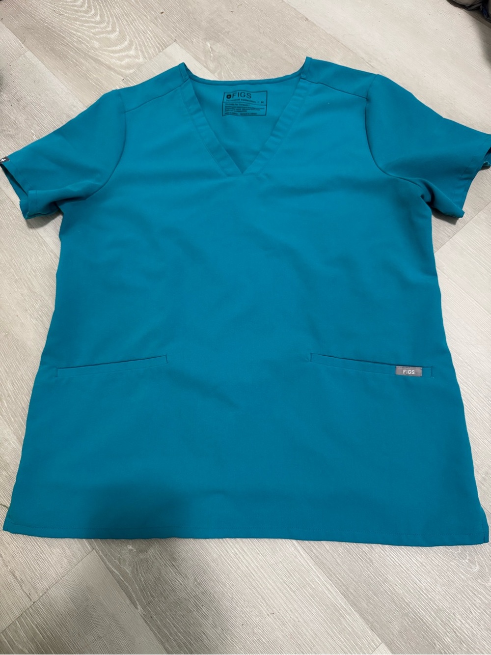 Figs Teal Technical Collection Scrub Top